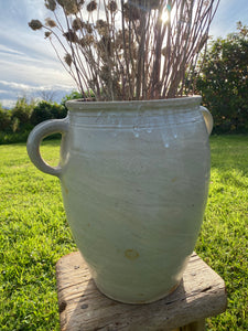 Vintage French very large sandstone urn jar with ear handles