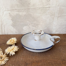 Load image into Gallery viewer, Vintage enamel chamberstick candle holder