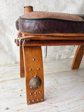 Load image into Gallery viewer, Vintage Egyptian camel saddle stool 1960