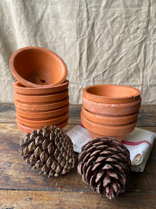 Small vintage terracotta pots