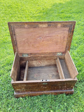 Load image into Gallery viewer, Antique wooden chest with carved panels