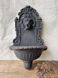 Antique French cast iron lion head fountain garden sink
