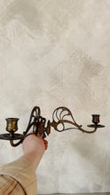 Load image into Gallery viewer, Vintage brass Art Nouveau candle sconce