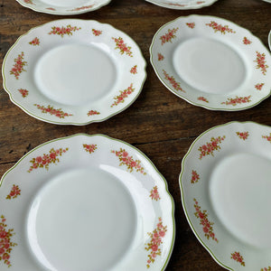 Vintage milk glass Arcopal dessert plates - set of 11