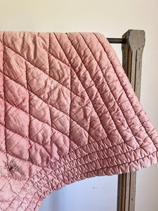 Antique french faded pink quilt