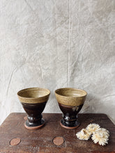 Load image into Gallery viewer, Vintage pair of studio stoneware goblets