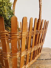 Load image into Gallery viewer, Wood and wicker foraging basket