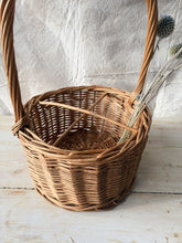 Load image into Gallery viewer, Vintage handwoven willow bottle basket