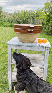 Extra large antique Tian dairy bowl