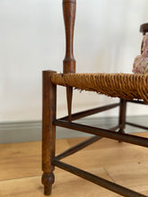 Load image into Gallery viewer, Vintage French ladder back low seat straw armchair