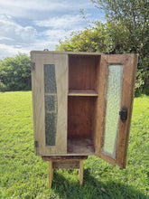 Load image into Gallery viewer, French early 20th century wooden cabinet with textured glass