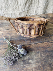 Vintage French church collection basket