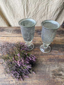 Vintage silver votives lanterns  - pair