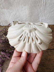 Vintage vintage cast iron enamel shell shaped soap dish