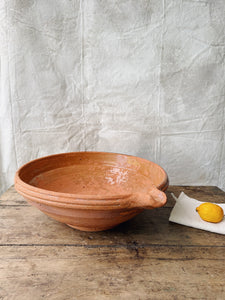 Antique French terracotta TIAN bowl