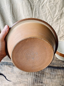 Vintage French stoneware batter bowl “tian”
