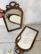Load image into Gallery viewer, Pair of Gold finished arch mirror with bow detail