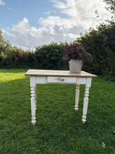 Load image into Gallery viewer, Antique French painted legs table desk with drawer