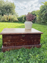 Load image into Gallery viewer, Antique wooden chest with carved panels