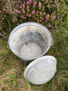 Vintage French Galvanised Tubs