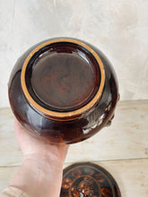 Load image into Gallery viewer, Vintage glazed brown earthenware soup tureen