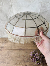 Load image into Gallery viewer, Vintage French fringed Capiz Shell mother of pearl light shade