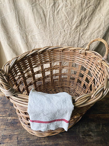 Vintage French extra large wicker basket