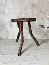 Load image into Gallery viewer, Farmhouse rustic brutalist tripod stool