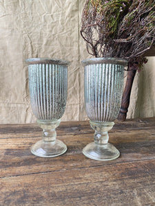 Vintage silver votives lanterns  - pair