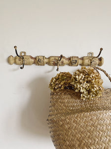 Vintage French bamboo look coat and hat hooks