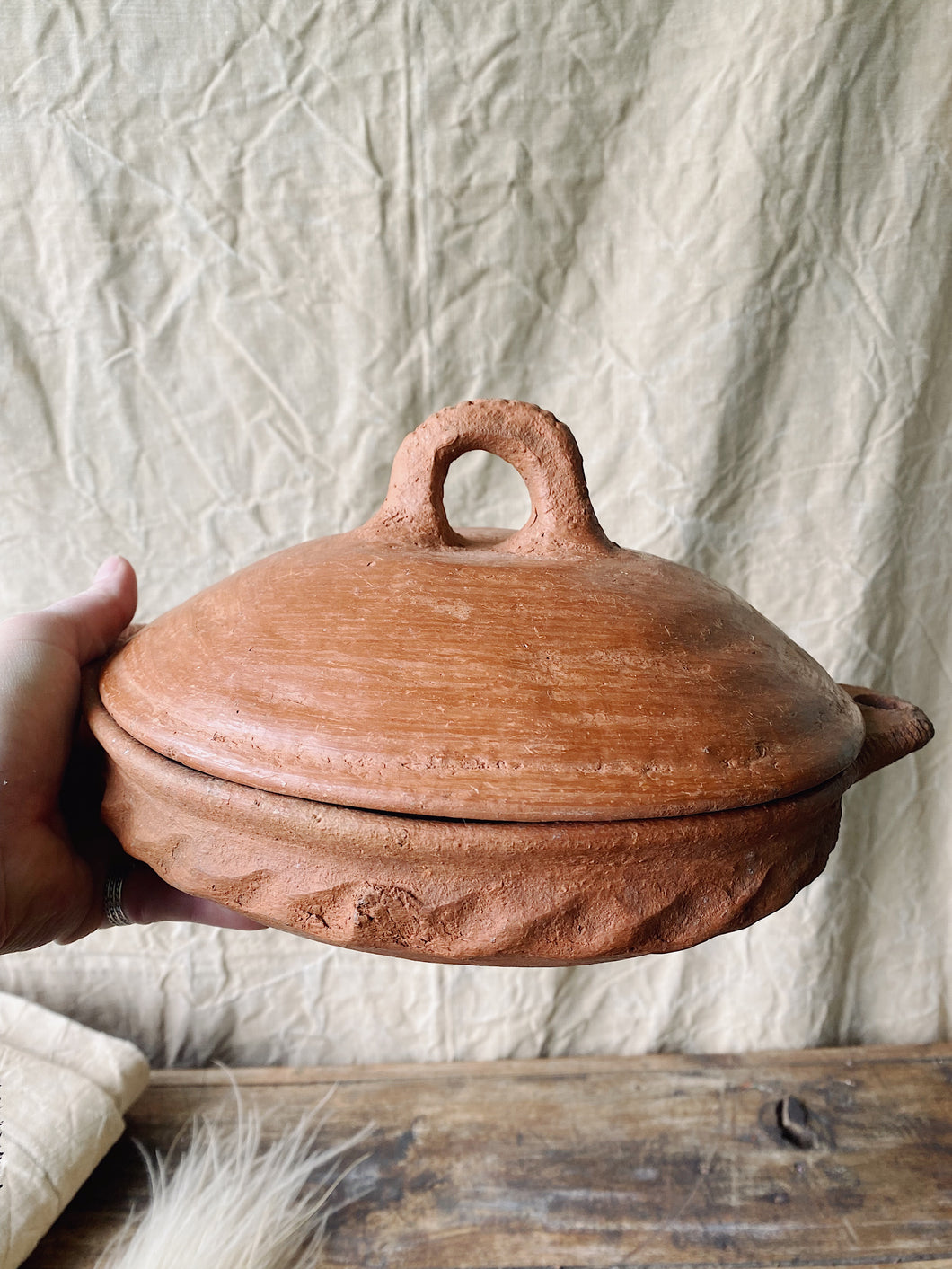 Vintage Berber Clay cooking pan