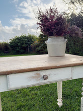 Load image into Gallery viewer, Antique French painted legs table desk with drawer