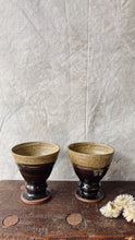 Load image into Gallery viewer, Vintage pair of studio stoneware goblets