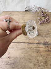 Load image into Gallery viewer, Antique French glass and brass door knobs - pair