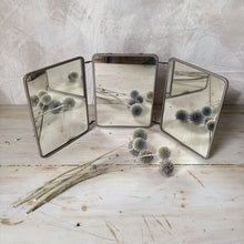Load image into Gallery viewer, Vintage French triptych barbers mirror