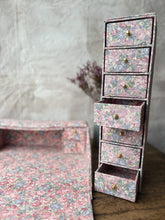 Load image into Gallery viewer, Vintage 1950s cotton covered vanity top or desk set