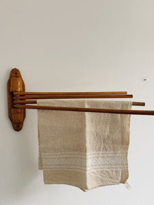 Vintage wall mounted swivel towel rack - 4 dowels