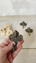 Load image into Gallery viewer, Vintage brass cherub towel or coat hooks