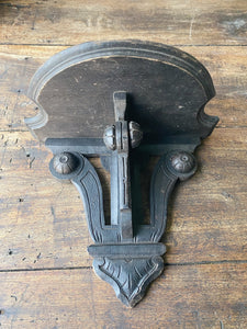 Antique ebonised wood plant shelf