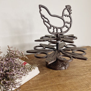 Vintage French cast iron egg stand