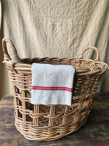 Vintage French extra large wicker basket