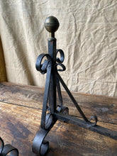 Load image into Gallery viewer, French Decorative cast iron Fire Dogs Andirons