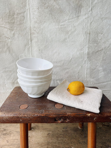 Vintage Arcopal milk glass breakfast bowls - set of 4