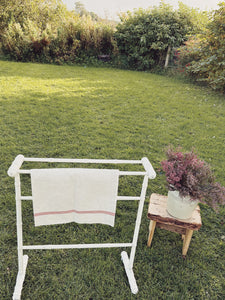 Vintage French painted wood towel stand