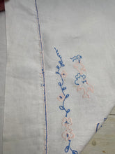 Load image into Gallery viewer, Vintage French Hand embroidered linen crib sheet