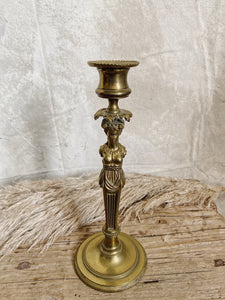 Vintage French brass Grecian candlestick