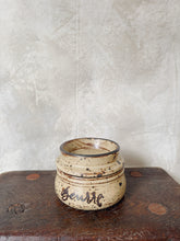 Load image into Gallery viewer, Vintage French stoneware water butter dish