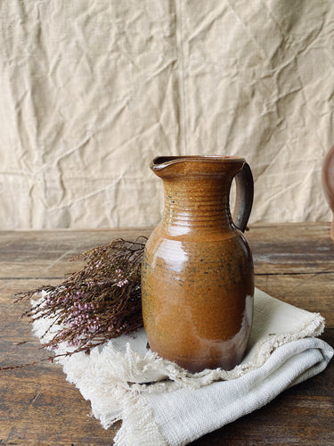 Vintage small sandstone glazed milk jug