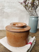 Load image into Gallery viewer, Vintage French stoneware Breton butter dish or water butter keeper