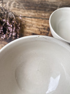 Pair Vintage French breakfast bowls